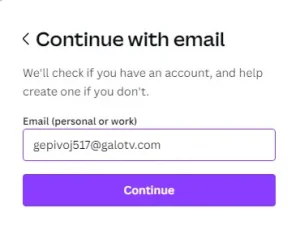 Continue with email